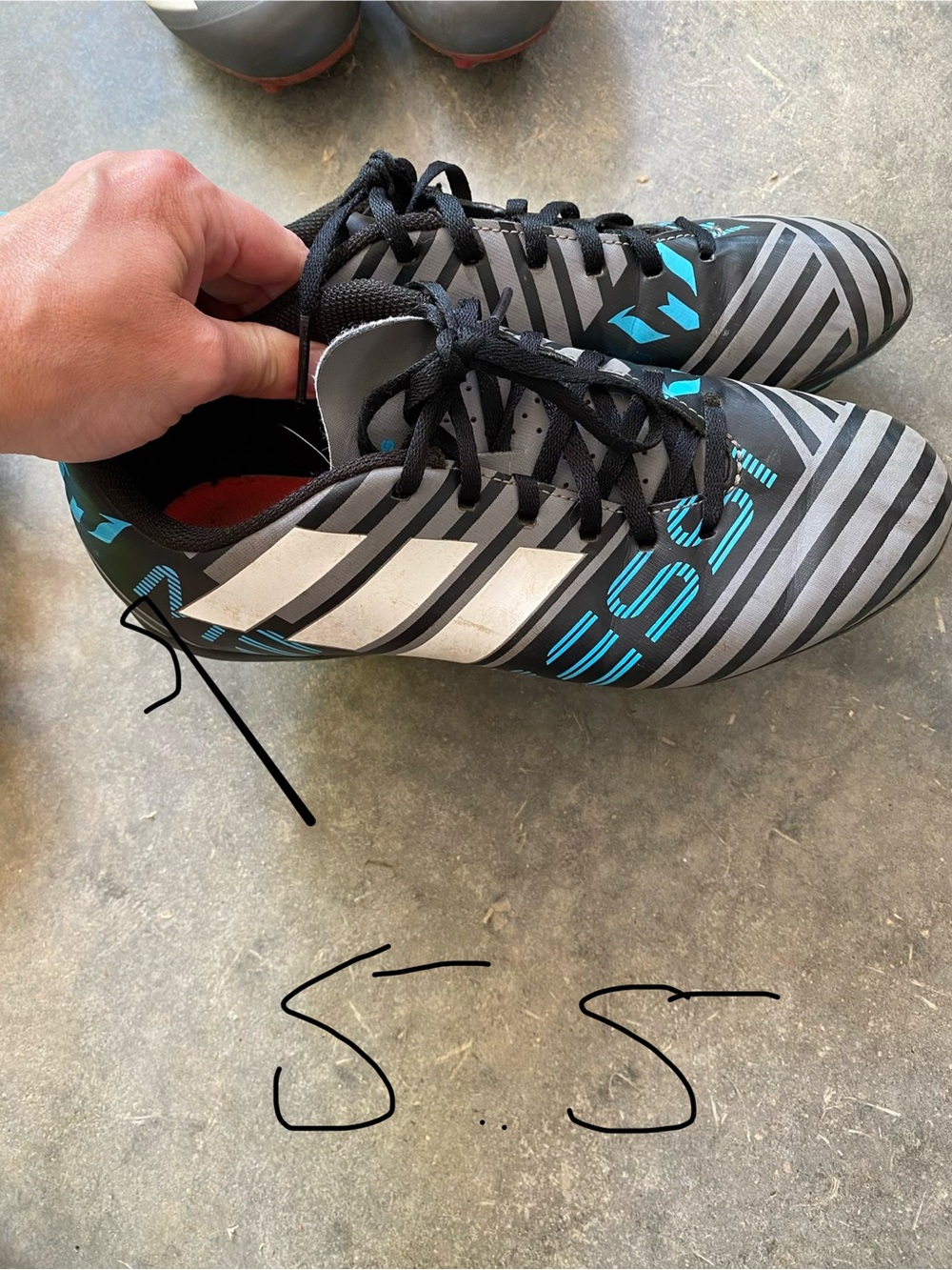 adidas Soccer Cleats in Gray & Teal Accent